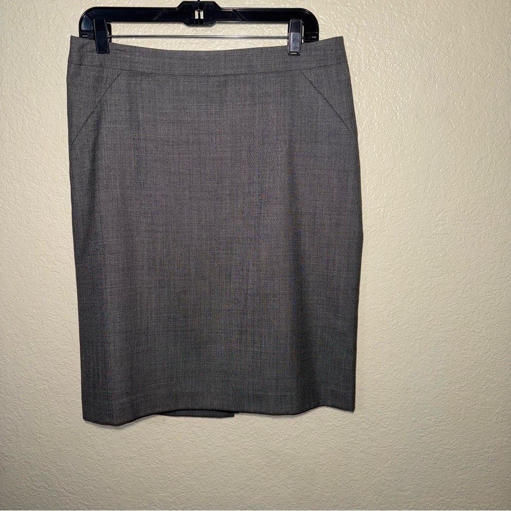 Ann Taylor Wool Blend Pencil Skirt Women’s 10 Gray Knee Length Office Academia